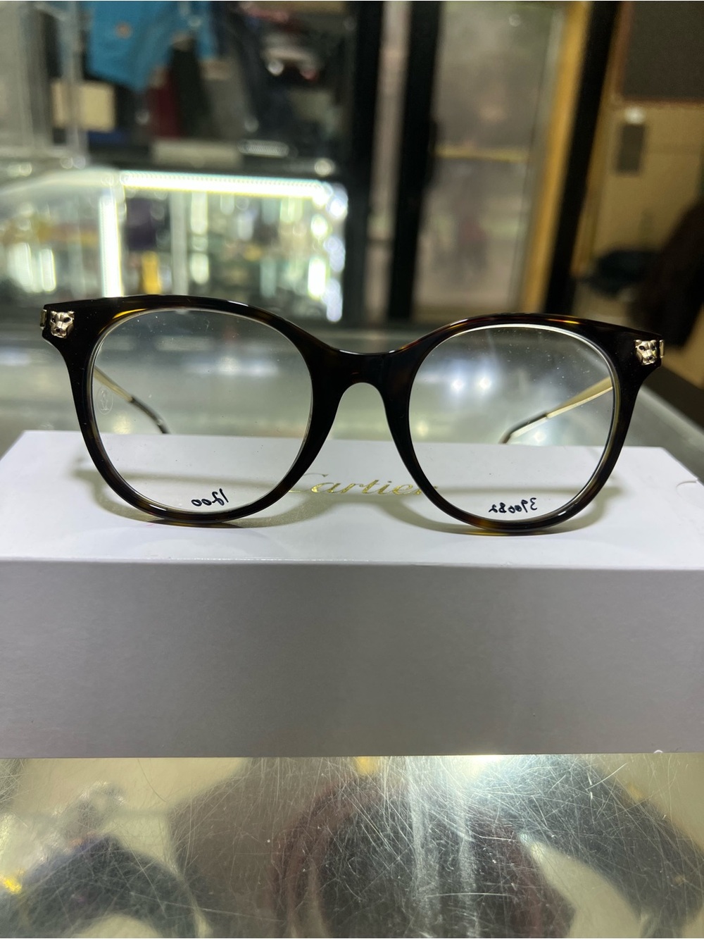 Cartier Women's Tortoiseshell Round Optical Glasses - Dark Brown